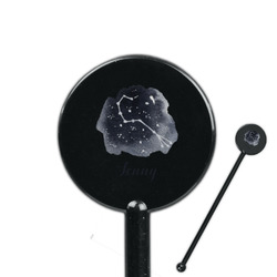 Zodiac Constellations 5.5" Round Plastic Stir Sticks - Black - Double Sided (Personalized)