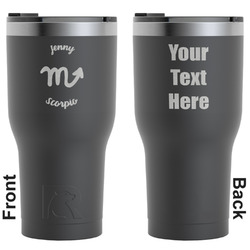 Zodiac Constellations RTIC Tumbler - Black - Engraved Front & Back (Personalized)