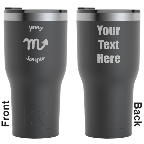 Custom Zodiac Constellations RTIC Tumbler - Black - Engraved Front & Back (Personalized)
