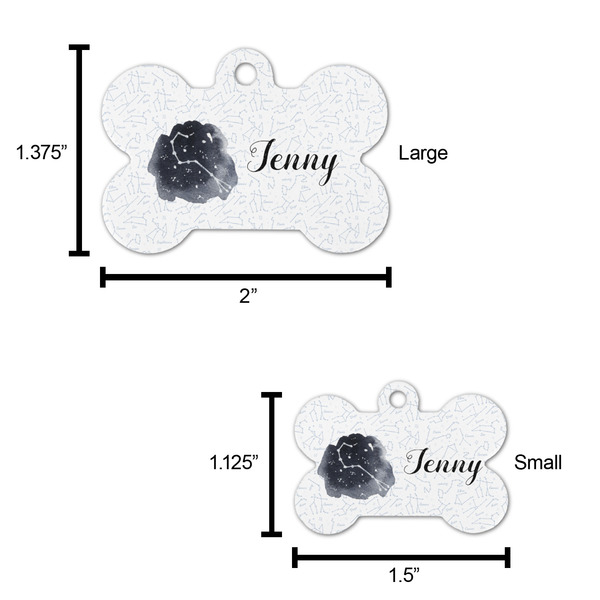 Zodiac Constellations Bone Shaped Dog ID Tag - Large - Scale