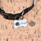 Zodiac Constellations Bone Shaped Dog ID Tag - Small - In Context
