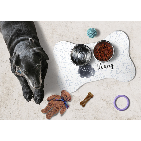 Zodiac Constellations Bone Shaped Mat w/ Food & Water