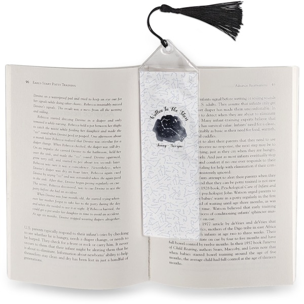 Zodiac Constellations Bookmark with tassel - In book