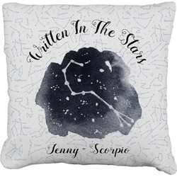 Zodiac Constellations Faux-Linen Throw Pillow 16" (Personalized)