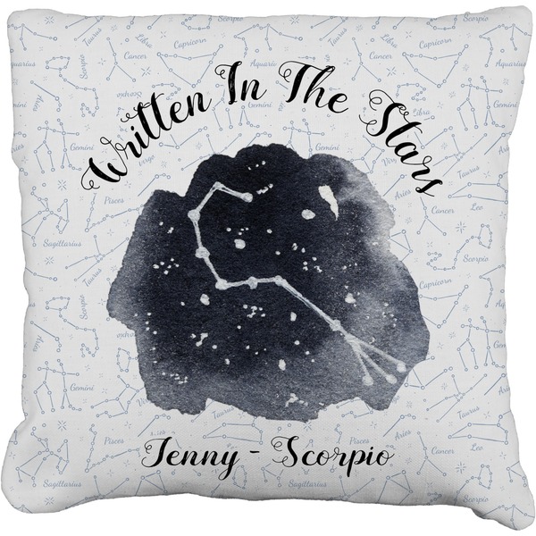 Custom Zodiac Constellations Faux-Linen Throw Pillow 16" (Personalized)