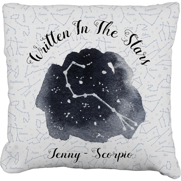 Custom Zodiac Constellations Faux-Linen Throw Pillow 18" (Personalized)