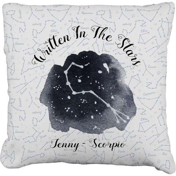 Custom Zodiac Constellations Faux-Linen Throw Pillow 20" (Personalized)