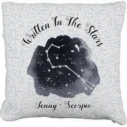 Zodiac Constellations Faux-Linen Throw Pillow 26" (Personalized)