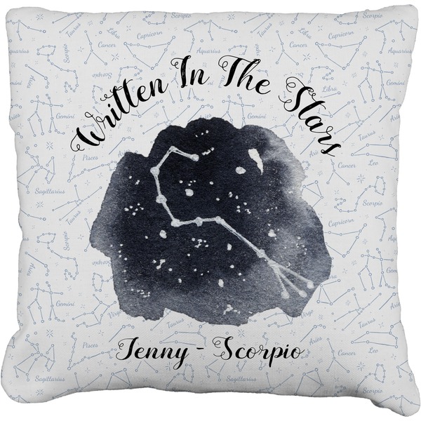 Custom Zodiac Constellations Faux-Linen Throw Pillow 26" (Personalized)