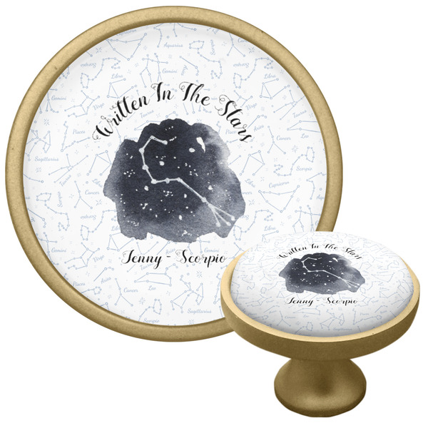 Zodiac Constellations Cabinet Knob - Gold - Multi Angle