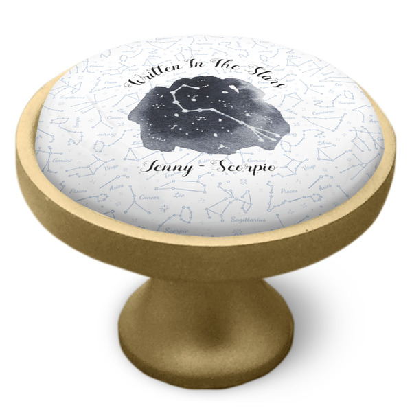 Zodiac Constellations Cabinet Knob - Gold - Side