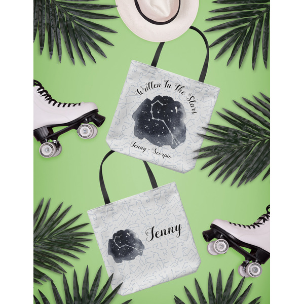 Zodiac Constellations Canvas Tote Lifestyle Front and Back