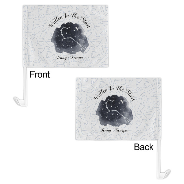 Zodiac Constellations Car Flag - 11" x 8" - Front & Back View