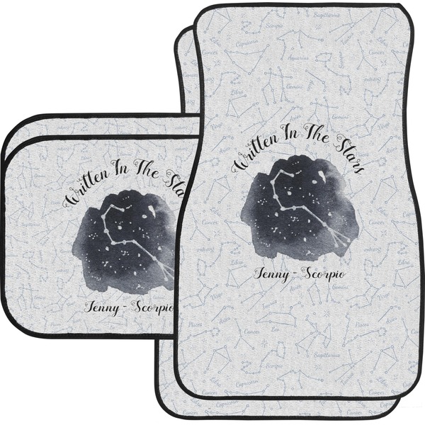 Custom Zodiac Constellations Car Floor Mats Set - 2 Front & 2 Back (Personalized)