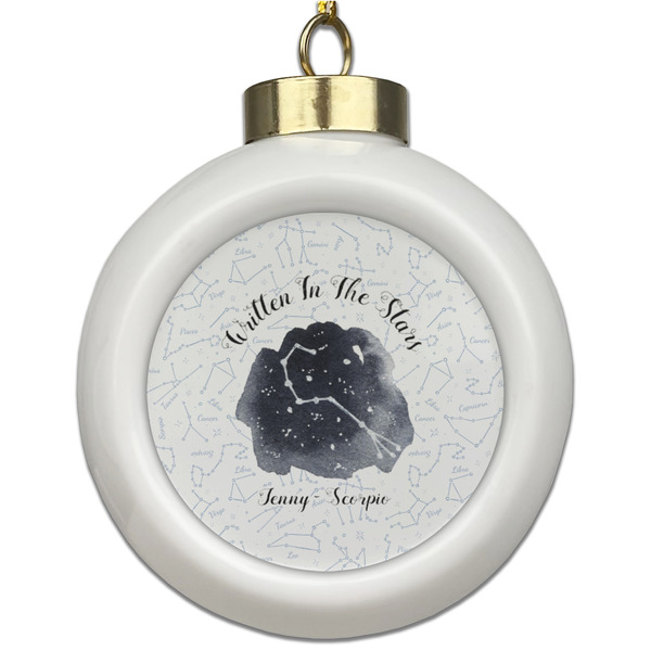 Custom Zodiac Constellations Ceramic Ball Ornament (Personalized)