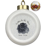 Zodiac Constellations Ceramic Ball Ornaments - Poinsettia Garland (Personalized)
