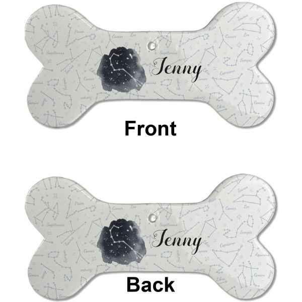 Zodiac Constellations Ceramic Flat Ornament - Bone Front & Back (APPROVAL)