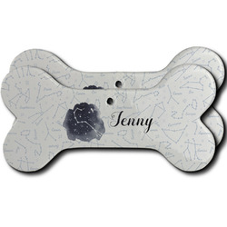 Zodiac Constellations Ceramic Dog Ornament - Front & Back w/ Name or Text