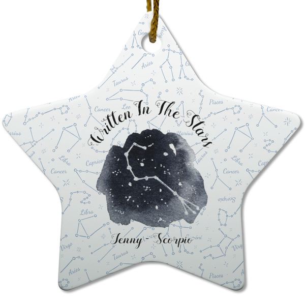 Custom Zodiac Constellations Star Ceramic Ornament w/ Name or Text