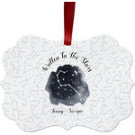 Zodiac Constellations Metal Frame Ornament - Double Sided w/ Name or Text