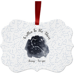 Zodiac Constellations Metal Frame Ornament - Double Sided w/ Name or Text