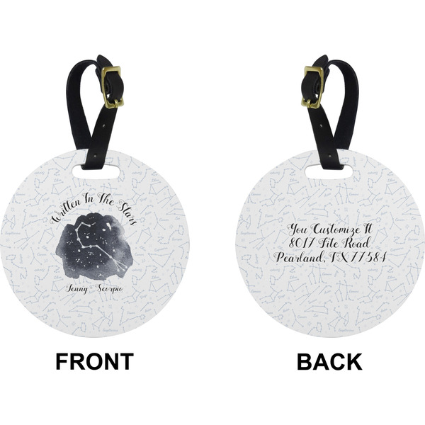 Zodiac Constellations Circle Luggage Tag (Front + Back)