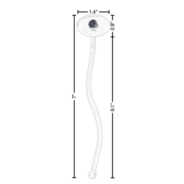 Zodiac Constellations Clear Plastic 7" Stir Stick - Oval - Dimensions