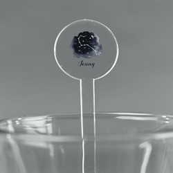 Zodiac Constellations 5.5" Round Plastic Stir Sticks - Clear (Personalized)