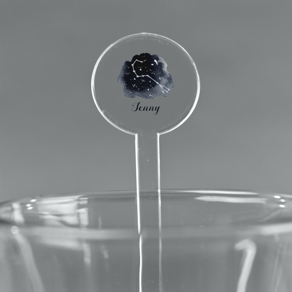 Custom Zodiac Constellations 5.5" Round Plastic Stir Sticks - Clear (Personalized)