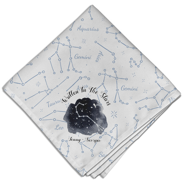 Zodiac Constellations Cloth Napkins - Personalized Dinner (Folded Four Corners)