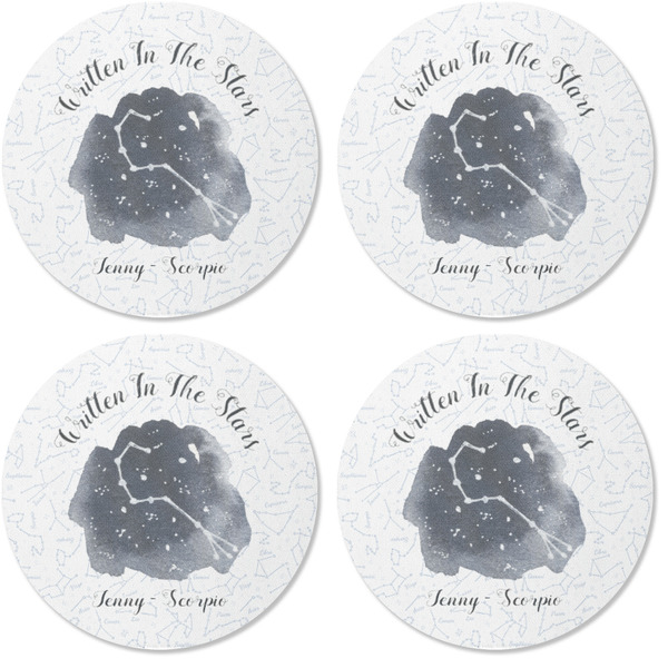Zodiac Constellations Coaster Round Rubber Back - Apvl