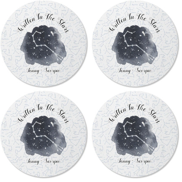 Zodiac Constellations Coaster Round Rubber Back - Apvl