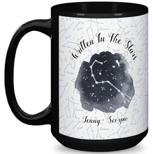 Custom Zodiac Constellations 15 Oz Coffee Mug - Black (Personalized)