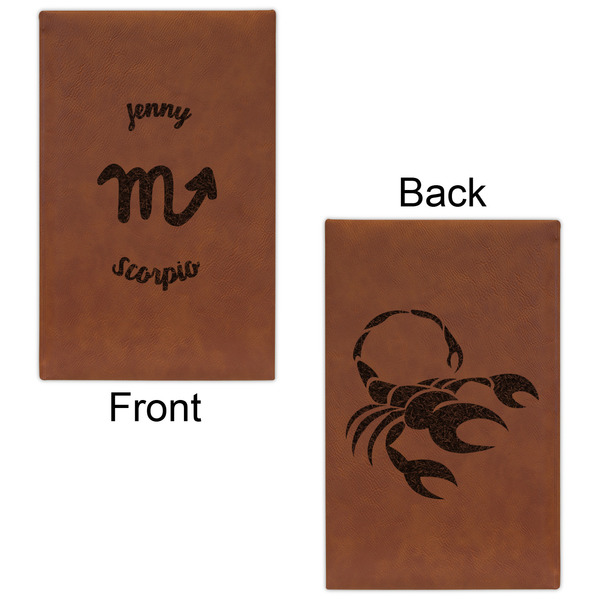 Zodiac Constellations Cognac Leatherette Journal - Double Sided - Apvl