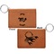 Zodiac Constellations Cognac Leatherette Keychain ID Holders - Front and Back Apvl