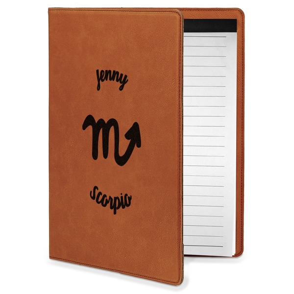 Custom Zodiac Constellations Leatherette Portfolio with Notepad - Small - Double Sided (Personalized)