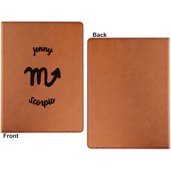Zodiac Constellations Cognac Leatherette Portfolios with Notepad - Small - Single Sided- Apvl