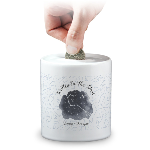 Custom Zodiac Constellations Coin Bank (Personalized)