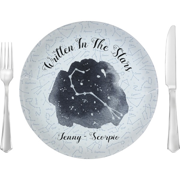 Custom Zodiac Constellations Glass Lunch / Dinner Plate 10" (Personalized)