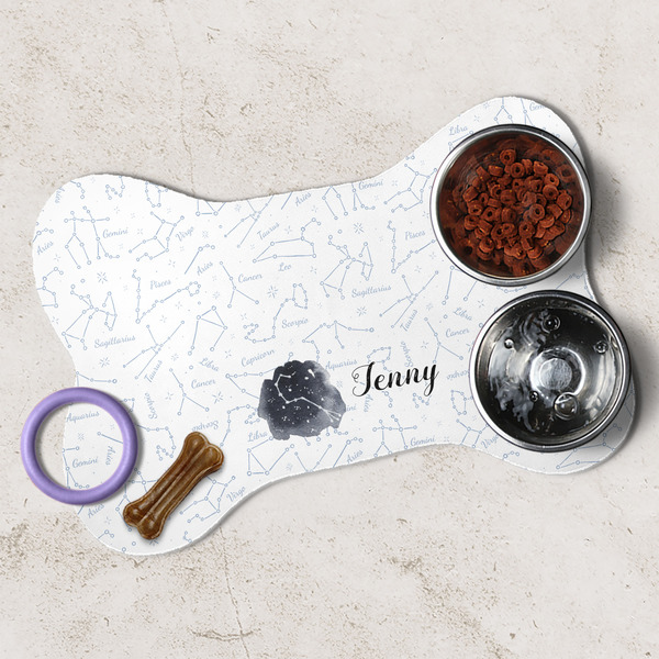 Zodiac Constellations Dog Bone Shaped Mat Lifestyle