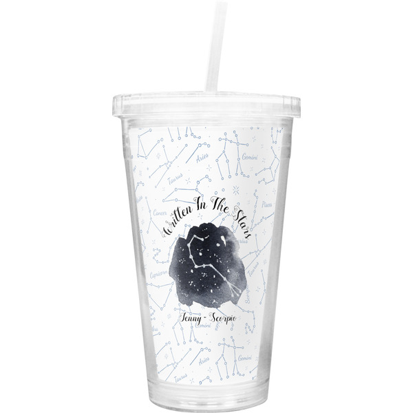 Custom Zodiac Constellations Double Wall Tumbler with Straw (Personalized)