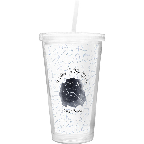 Custom Zodiac Constellations Double Wall Tumbler with Straw (Personalized)