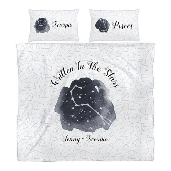 Zodiac Constellations Duvet Cover Set - King - Alt Approval