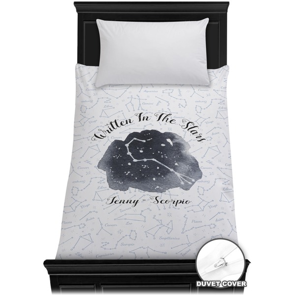 Custom Zodiac Constellations Duvet Cover - Twin (Personalized)