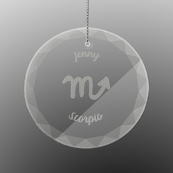 Zodiac Constellations Engraved Glass Ornament - Round (Personalized)