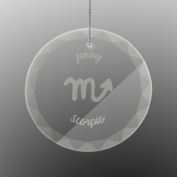 Custom Zodiac Constellations Engraved Glass Ornament - Round (Personalized)