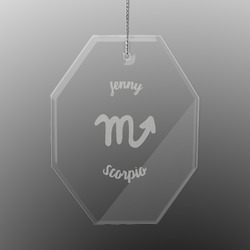 Zodiac Constellations Engraved Glass Ornament - Octagon (Personalized)
