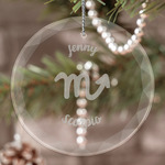 Zodiac Constellations Engraved Glass Ornament (Personalized)