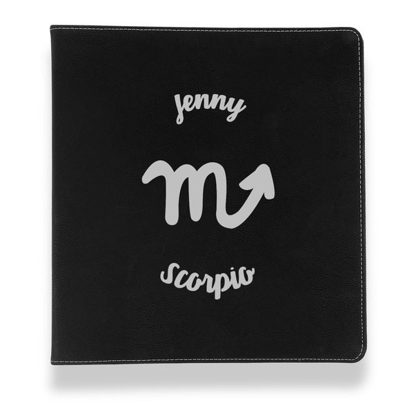 Zodiac Constellations Leather Binder - 1" - Black - Front View