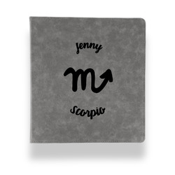 Zodiac Constellations Leather Binder - 1" - Grey (Personalized)